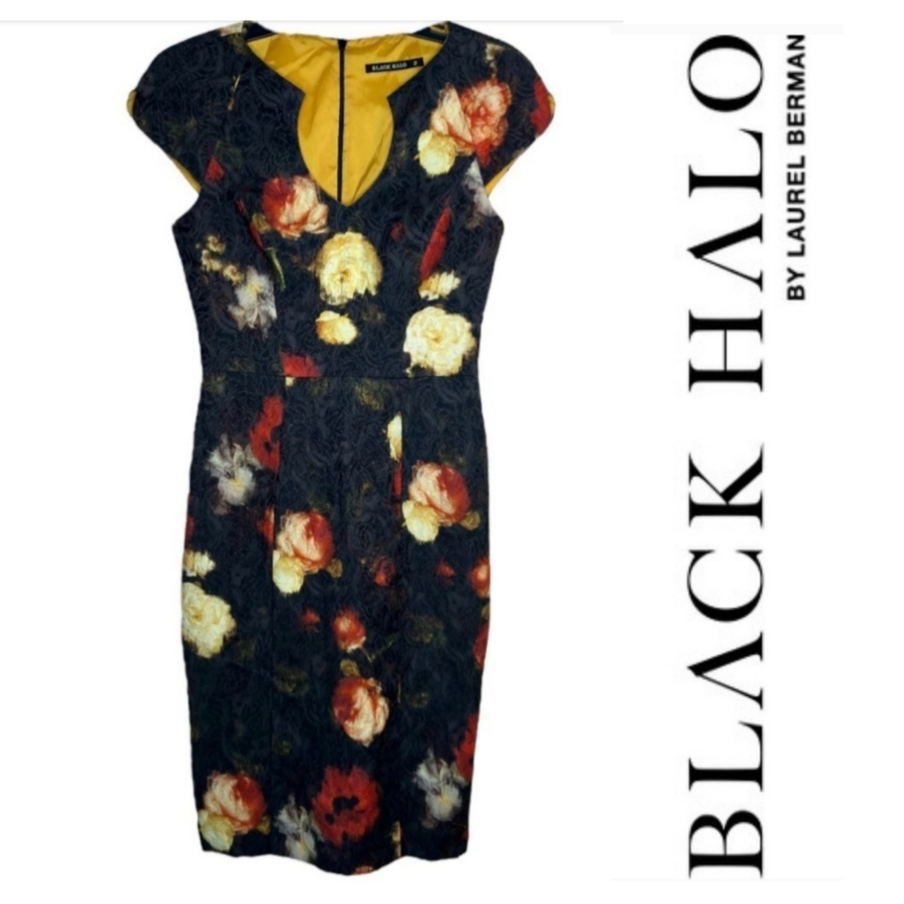 Black Halo Stefan Sheath Dress Size 2